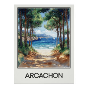 Vintage-Arcachon-Plakat, Flucht an der Atla-Küste Poster