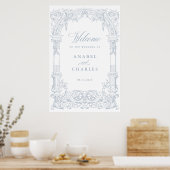 Vintage Arch Vines Frame Wedding Willkommen Poster (Küche)