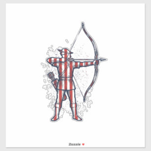 Vintage Archer Amerikanische Flagge Bogenschieß-Ja Aufkleber