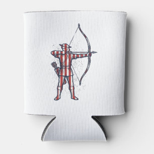 Vintage Archer Amerikanische Flagge Bogenschieß-Ja Dosenkühler