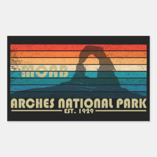 Vintage Arches National Park Moab Utah Rechteckiger Aufkleber