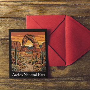 Vintage Arches National Park Utah Postkarte