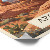 Vintage Arches Utah Reiseplakat Poster (Ecke)