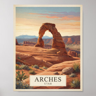 Vintage Arches Utah Reiseplakat Poster