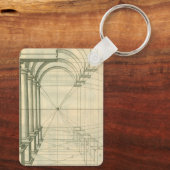 Vintage Architecture, Arches Columns Perspective Schlüsselanhänger (Rückseite)