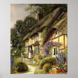 Vintage Architecture, Country Cottage House Poster
