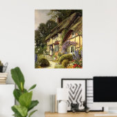 Vintage Architecture, Country Cottage House Poster (Heimbüro)