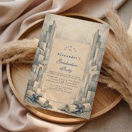 Vintage Architecture Drawing Graduation Einladung