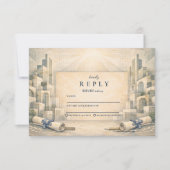 Vintage Architecture Drawing Graduation RSVP Karte (Vorderseite)