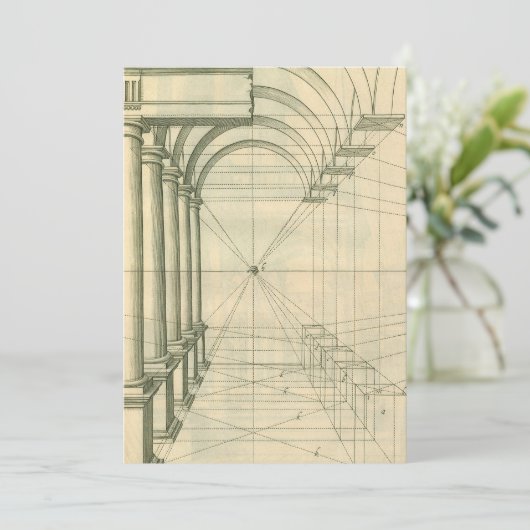 Vintage Architektur, Arches Columns Perspektive (Stehend Vorderseite)