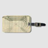 Vintage Architektur, Arches Columns Perspektive Gepäckanhänger (Vorderseite (Horizontal))