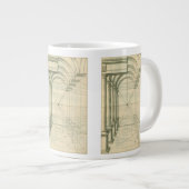 Vintage Architektur, Arches Columns Perspektive Jumbo-Tasse (Vorderseite Rechts)