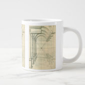 Vintage Architektur, Arches Columns Perspektive Jumbo-Tasse (Rechts)