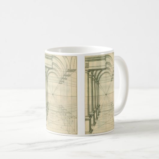 Vintage Architektur, Arches Columns Perspektive Kaffeetasse (VorderseiteRechts)