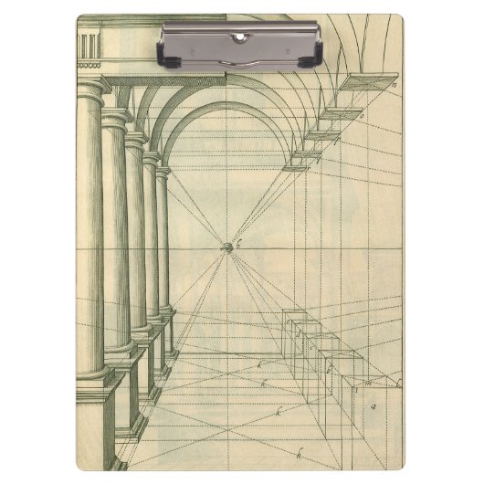 Vintage Architektur, Arches Columns Perspektive Klemmbrett (Vorderseite)