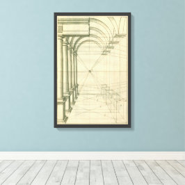 Vintage Architektur, Arches Columns Perspektive Leinwanddruck