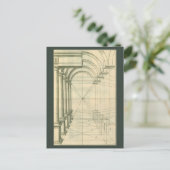 Vintage Architektur, Arches Columns Perspektive Postkarte (Stehend Vorderseite)