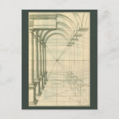 Vintage Architektur, Arches Columns Perspektive Postkarte (Vorderseite)