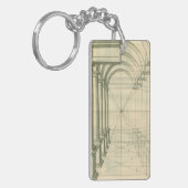 Vintage Architektur, Arches Columns Perspektive Schlüsselanhänger (Vorderseite links)