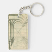 Vintage Architektur, Arches Columns Perspektive Schlüsselanhänger (Rückseite)