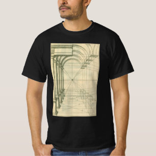 Vintage Architektur, Arches Columns Perspektive T-Shirt