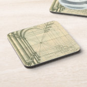 Vintage Architektur, Arches Columns Perspektive Untersetzer (Linke Seite)