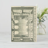 Vintage Architektur, Atrium Courtyard Perspektive Einladung (Stehend Vorderseite)