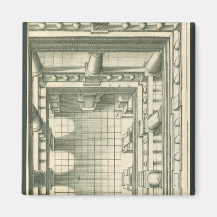 Vintage Architektur, Atrium Courtyard Perspektive Magnet