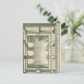 Vintage Architektur, Atrium Courtyard Perspektive Postkarte (Stehend Vorderseite)