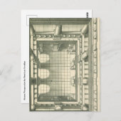 Vintage Architektur, Atrium Courtyard Perspektive Postkarte (Vorne/Hinten)