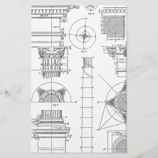 Vintage Architektur Briefpapier (Vorderseite)