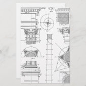 Vintage Architektur Briefpapier (Vorne/Hinten)