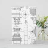 Vintage Architektur Briefpapier (Stehend Vorderseite)