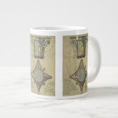 Vintage Architektur, dekorative Hauptstadt Krone Jumbo-Tasse (Vorderseite Rechts)
