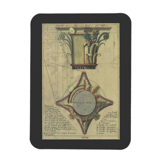 Vintage Architektur, dekorative Hauptstadt Krone Magnet (Vertikal)