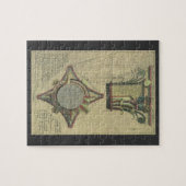 Vintage Architektur, dekorative Hauptstadt Krone Puzzle (Horizontal)