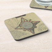 Vintage Architektur, dekorative Hauptstadt Krone Untersetzer (Linke Seite)