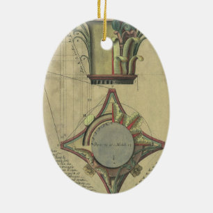 Vintage-Architektur, dekorative Kapitellkrone Keramikornament