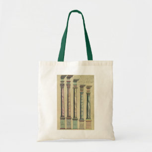 Vintage-Architektur, die 5 architektonischen Ordnu Tragetasche