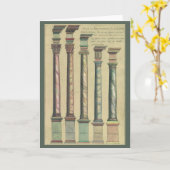 Vintage Architektur, die 5 Architekturaufträge Karte (Gelbe Blume)