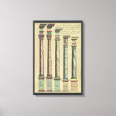 Vintage Architektur, die 5 Architekturaufträge Leinwanddruck (Vorderseite)