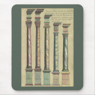 Vintage Architektur, die 5 Architekturaufträge Mousepad