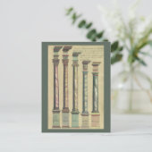 Vintage Architektur, die 5 Architekturaufträge Postkarte (Stehend Vorderseite)