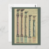 Vintage Architektur, die 5 Architekturaufträge Postkarte (Vorne/Hinten)