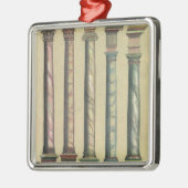 Vintage Architektur, die 5 Architekturaufträge Silbernes Ornament (Links)