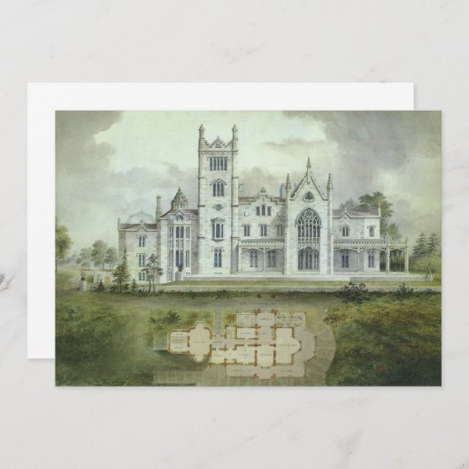 Vintage Architektur, Einladung des französischen S (Vorne/Hinten)