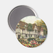 Vintage Architektur Formal Garden Englische Hütte Magnet (Vorderseite/Rückseite)