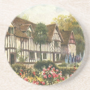 Vintage-Architektur Formaler Garten Englisches Cot Getränkeuntersetzer