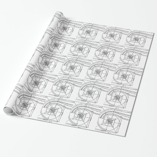 Vintage Architektur Geschenkpapier (Ungerollt)