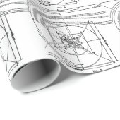 Vintage Architektur Geschenkpapier (Rolleneckpunkt)